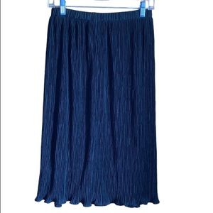 AFTER DARK Black Pleated Ruffle Hem MIDI Skirt Sz P